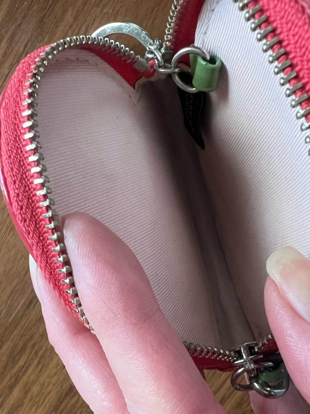 Coach Strawberry Heart Wristlet - Red & Green Key Chain Coin Purse - Picture 6 of 8